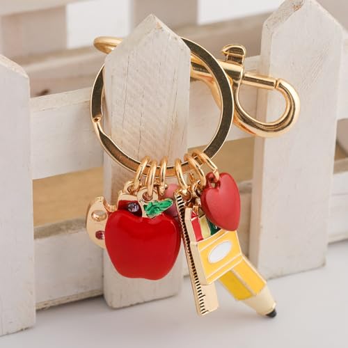 Image of Fruit Bag Charm Keychain - Gold Key Chain, Cute Purse Handbags Accessories - Beautiful Gift for Women