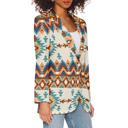 TOADDITDO Women Open Front Blazers One Button Long Sleeve Casual Office Slim Suit Jacket with Pockets2