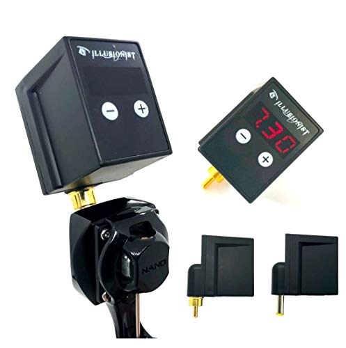 DGT Digital Display Rechargeable Tattoo Machine Battery Pack RCA/DC CONNECTOR output 4v-11v 5-6hrs running time type C input 1100mAh (RCA)