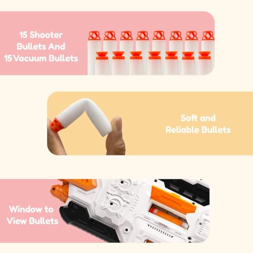 Image of Alpha Striker Electric Motorized Toy Gun with Scope, 30 Soft Darts, USB Type-C Rechargeable, Long Range 60ft+, 1-Hour Playtime, for Kids & Adults (8+), Made in India