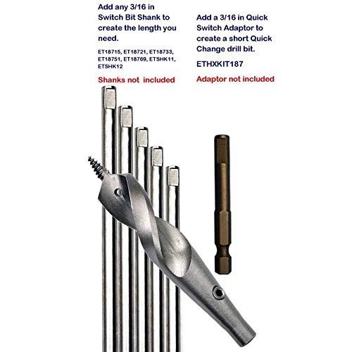 Eagle Tool Us Ets56236 Flex Shank Installer Drill Bit, Interchangeable Switch Bit, Screw Point, 9/16-Inch By 36-Inch, Made In The Usa #TOP2