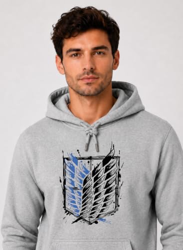 Image of ADRO Mens Abstract Graphic Hoodie | 320 GSM Cotton Poly Fleece | Regular Fit Contemporary Artistic Sweatshirt for Winter & Streetwear