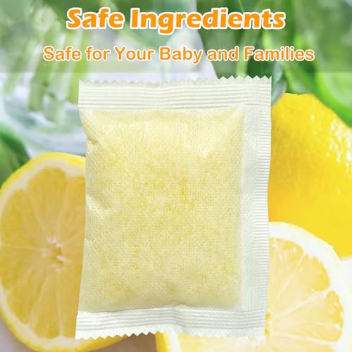 Image of 12 Pack Diaper Pail Odor Absorber Carbon Filter Refills for Munchkin Step Diaper Pail, Odor Eliminator Refills for Arm & Hammer Puck Baking Soda Cartridge (Lemon Flavor)