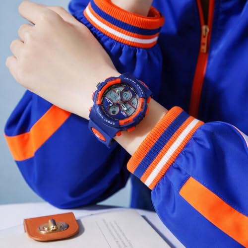 Image of V2A Nova Pro Kids Watch for Boys Age 8-14 | 44mm Analog Digital Sports Watch | Alarm Stopwatch Backlight | TPU Strap | 30M Water Resistant | School & Birthday Gift | Gift for Boy