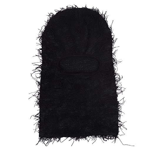 Distressed Balaclava Ski Mask Full Face Knitted Balaclava Windproof Winter Neck Warmer Trending Distress Shiesty Mask Black #TOP3
