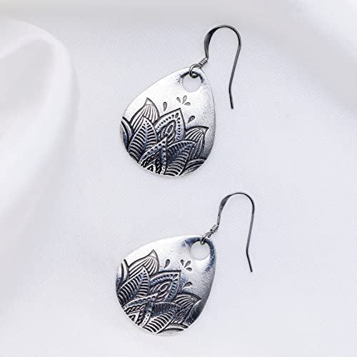 DANFORTH - In Bloom Wire Earrings - Handcrafted Pewter Fashion Earrings For Women - Made In USA3
