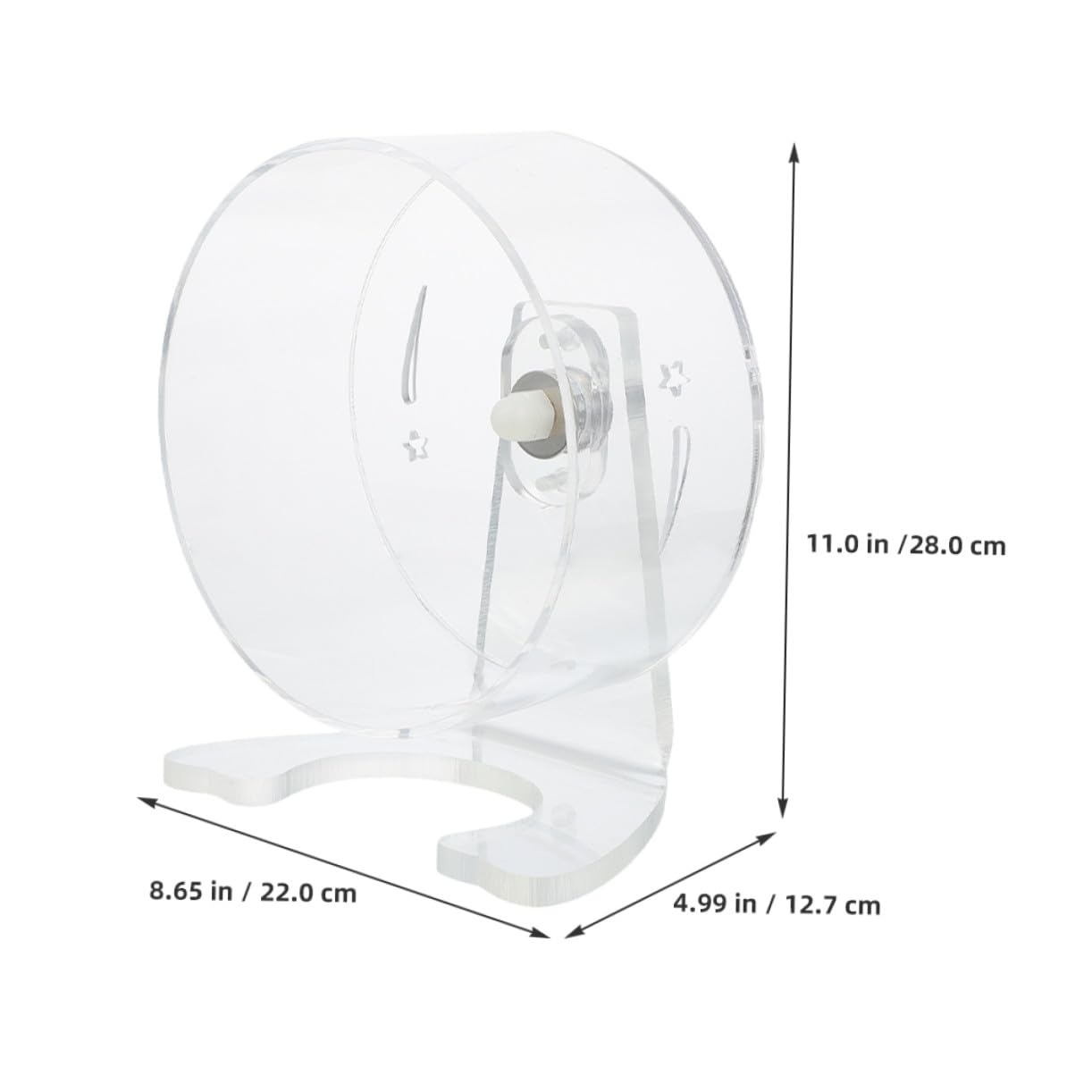 Rueda de Ejercicio para Hámster Silenciosa Soporte Diseño Transparente para Jerbos Ratones y Pequeños Roedores Fácil de Instalar y Espaciosa para Actividad Saludable