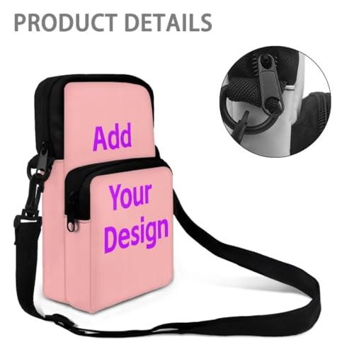 Image of Crossbody Bag for Women Sling Purse Pink Ribbon Cell Phone Holder with Straps
