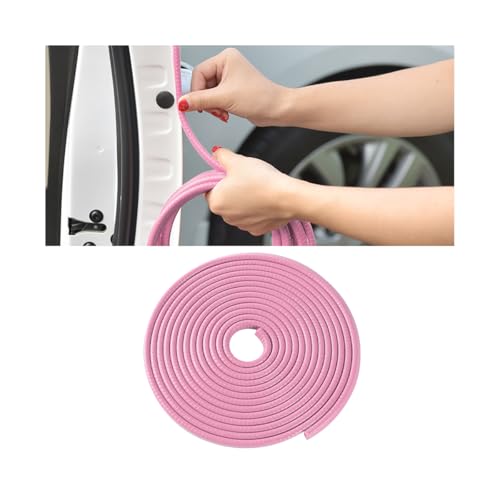 Image of Osilly Car Door Edge Guards, 16Ft Rubber Seal Car Door Edge Trim, U Shape Door Edge Protector Guard, Aluminum Weather Proofing Automotive Door Edge Molding Protection for Most Car (Pink)