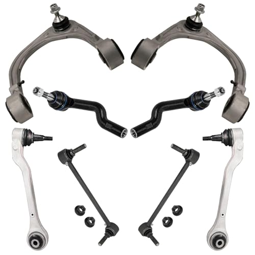 Image of Detroit Axle - RWD 8pc Front End Kit for 2014-2015 Cadillac CTS, 4 Lower Rearward and Upper Control Arms with Ball Joints 2 Sway Bars 2 Outer Tie Rods Replacement