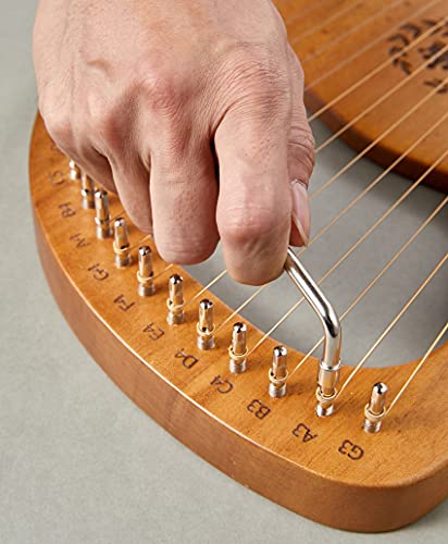 Tienclef Electronic Lyre Harp 16 String Ancient Greece Style Mongo Shape Classical Box Type Lyra With Tuning Wrench For Adult Kids Beginner (Deer-Natrual-Electric Version) E-Natural Full #TOP4