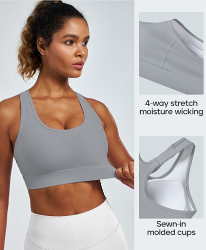 Image of Heathyoga High Impact Sports Bras for Women High Support Adjustable Straps Racerback Sports Bra with Padding Workout Bras