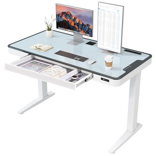 Amazon | LST LIFE 電動昇降デスク 昇降式デスク 強化ガラス 電動 2