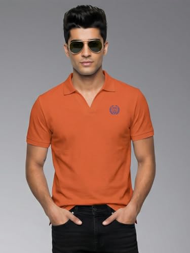 Image of Veirdo Men's Stylish Polo T-Shirt with Chest Pocket Print, Regular Fit Half Sleeve Casual Wear, Solid Summer Fashion for Office, Travel & Outings (S-2XL)