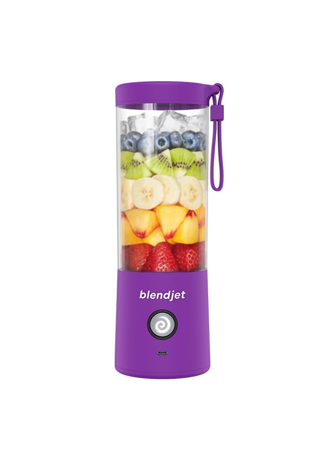 BLENDJET-V2 Portable Blender - World's Most Powerful Compact 16Oz Blender @22,000 RPM, 6 Stainless Steel Blades, Ice Crasher, USB-C Charging, Self Cleaning, Built-in Safety Feature, BPA Free - Purple