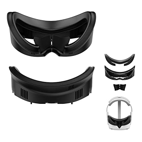 AMVR VR Facial Interface Bracket Face Cover for Pico 4,Replacement Pad vr Accessories,with PU Face Foam Pad Replacement, Anti-Leakage Nose Pad & glasses wipes Cover