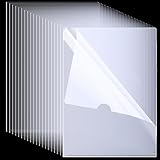 50 Pack Clear Folders for Documents Plastic Folders Transparent L-Type Plastic Sleeves for Letter Size A4 Paper Ideal for School and Office Supplies