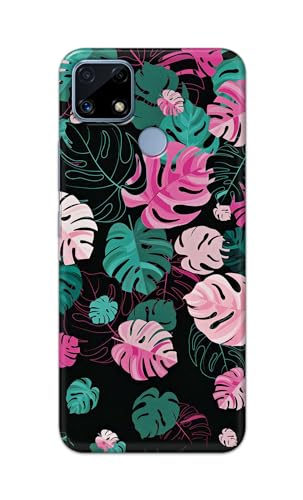 Image of Printed Hard Back Cover for Realme Narzo 30A Back Cover (Seamless Leaves) -190724(EA)