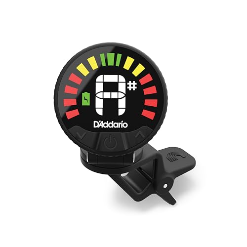 D'Addario Nexxus 360 wiederaufladbarer Cello- und Bass-Tuner – Ansteckbarer Tuner für Cello und Bass – Automatische Abschaltung – Einstellbarer Vollfarb-LED-Bildschirm