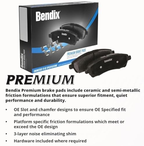 image for Bendix Premium SBC1094 Ceramic Front Brake Pads for Select Models Chev