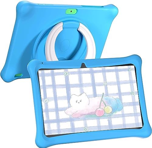 Home 136 SGIN 10 Inch Tablet 2GB RAM 64GB ROM Kids Tablets, Android 12 Kids Tablet with Case, Parental Control APP, Dual Camera, iWawa Pre Installed, WiFi, Educational Games, Bluetooth (Blue)