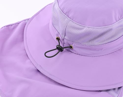 Image of Home Prefer UPF50+ Kids Girls Boys Sun Hat Wide Brim Fishing Hat with Neck Flap Adventure Beach Safari Sun Protection Cap