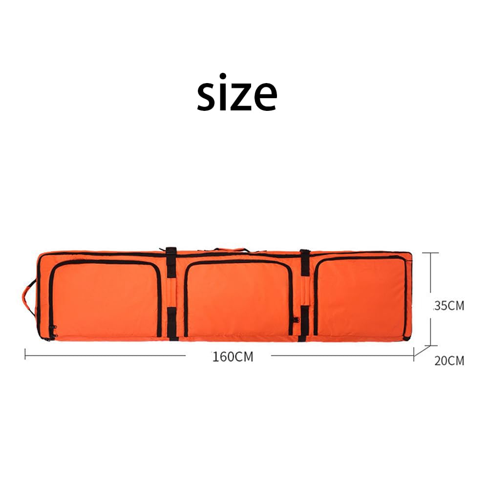 Snowboard-Tasche mit Rollen, rollende Einzel-/Doppel-Board-Skitasche für Flugreisen, tragbare wasserdichte Snowboard-Tasche mit großem Fassungsvermögen für Roadtrips und Flugreisen Blue