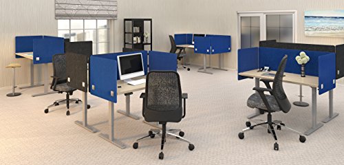 Varoom Acoustic Partition And Sneeze Guard, Sound Absorbing Desk Divider – 24” W X 24”H Privacy Desk Mounted Cubicle Panel, Iced Grey #TOP5