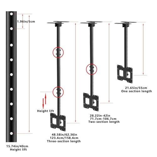 Support TV mural inclinable pivotant 32 65 pouces articulé - 3