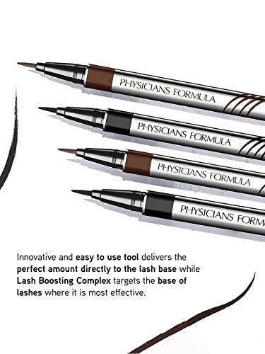 Physicians Formula Ultra-Fine Liquid Eyeliner, Ultra-Cienki i Precyzyjny Płynny Eyeliner z Kompleksem Wzmacniającym Rzęsy do Odżywiania i Kondycjonowania