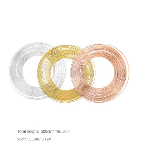 Alambre plano de aluminio flexible SHINEOFI de 3 piezas para modelado de bonsáis 2