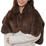 肩当て シープタッチ 肩掛け ひざ掛け ブランケット 着る毛布 ルームウェア 吸湿発熱 軽量 静電気防止 防寒対策 オフィス 部屋着 極暖 顔まですっぽりあったかケープ