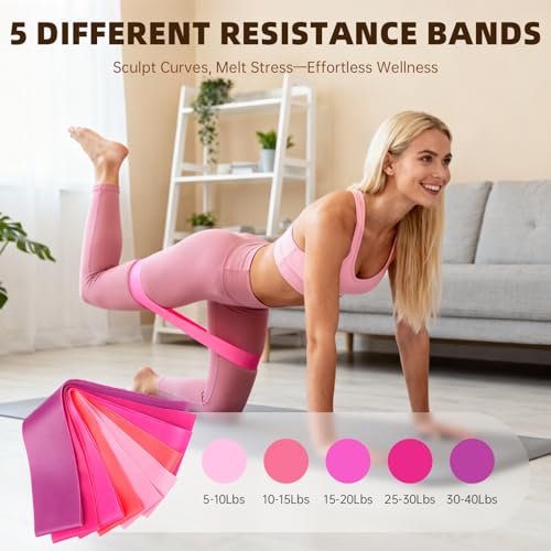 16PCS Pilates Kit for Home Workouts, Essential Equipment Set with 12'' Ring & 9” Ball, 5 Resistance Bands - Pilates Starter Kit for Women, Full Body Toning & Strength - Image 5
