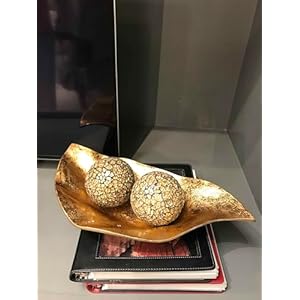 Modern Day Accents 4405 Metalico Hoja Tray, Bowl, Bronze and Gold Decor, Home Decor, Office Decor, Kitchen Counter Decor, Fruit Bowl, Tabletop, 18" L Modern Day Accents 4405 Metalico Hoja Tray Bowl Bronze and Gold Decor Home Decor Office Decor Kitchen Counter Decor Fruit Bowl Tabletop 18 L