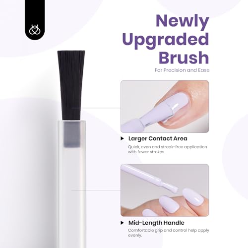 Image of Beetles Lilac Purple Gel Polish - 1Pcs 15ml Lavender Violet Mauve Pale Color Gel Polish High Gloss UV Led Soak Off Nail Polish Nail Art Manicure Salon Periwinkle Color Nails