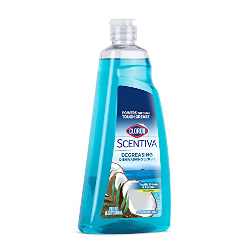 Clorox Scentiva Dishwashing Liquid Soap | Smells Great And Cuts Through Grease Fast | Quick Rinsing Formula Washes Away Germs | A Powerful Clean You Can Trust, Pacific Breeze & Coconut, 26 Oz #TOP1