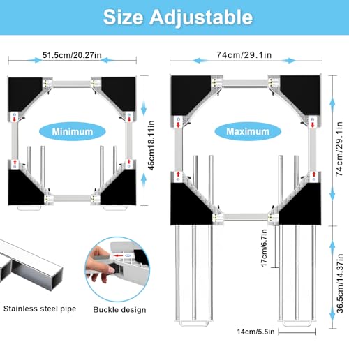 Image of Washer and Dryer Stacking Kit: Universal Stacking Kit with Pull-Out Drying Rack for Laundry Room - Fits Most 24 inch to 29 inch Washers & Dryers - Adjustable - Space-Saving Design