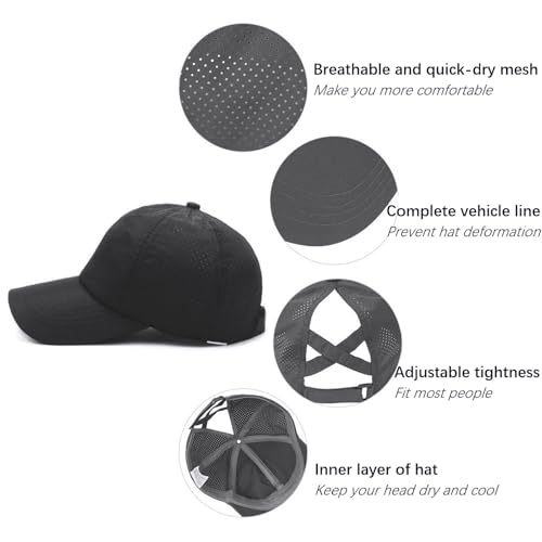 Image of Quick Dry Fit Baseball Cap - Water Repellent Sun Hat for Fishing, Running, Hiking, Golf, Surfing, Sailing, Boating