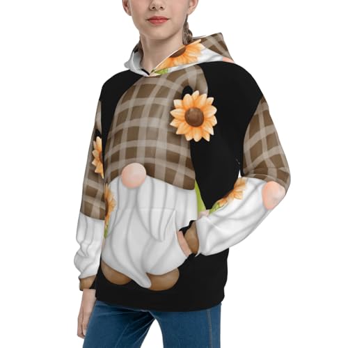 Sunflower Gnomes Kid Hoodies Boys Sweatshirts Girls Pullover with Pocket2