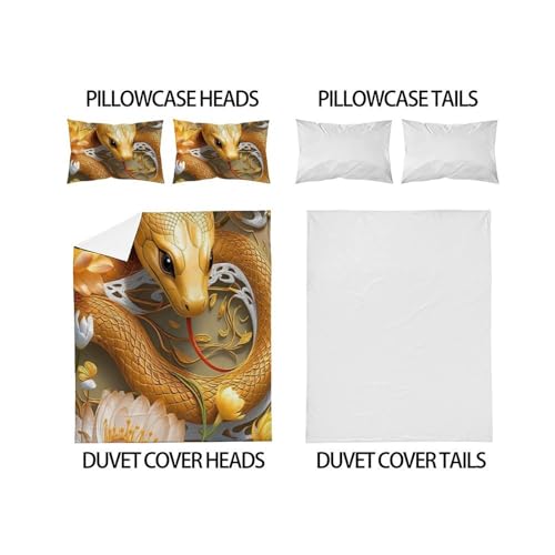 Housse de couette super king animaux microfibre anti-plis lit