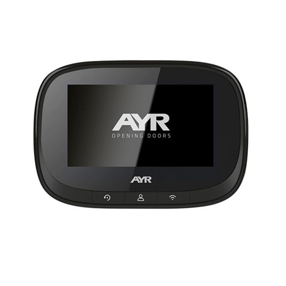 AYR Mirilla Digital de Puerta con Gran Pantalla a Color de 4,3". Cámara con Infrarrojos y visión Nocturna, PIR; detección de Movimiento. Batería Recargable. Prúebala con Alexa y Google Home.