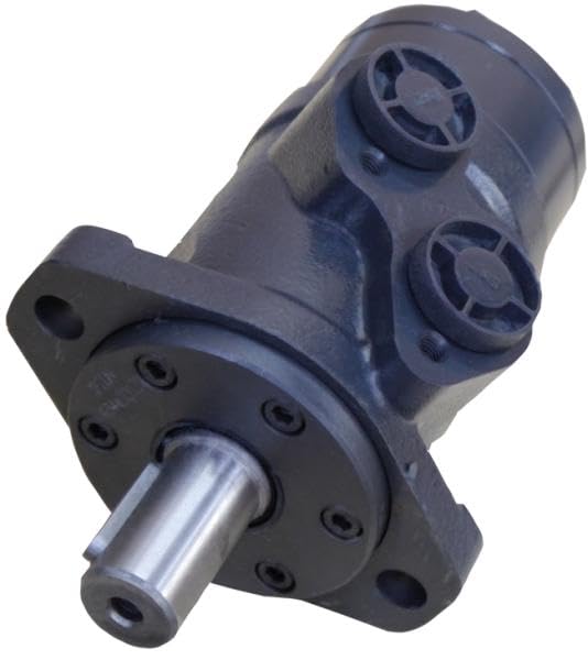 Motor hidráulico Hydromot, tipo CPM400CB, volumen de sorbo 400 cm3/U, conexiones: G 1/2'', eje: Ø 32 mm cilíndrico, brida SAE de 2 orificios, modelo válvula corredera longitudinal