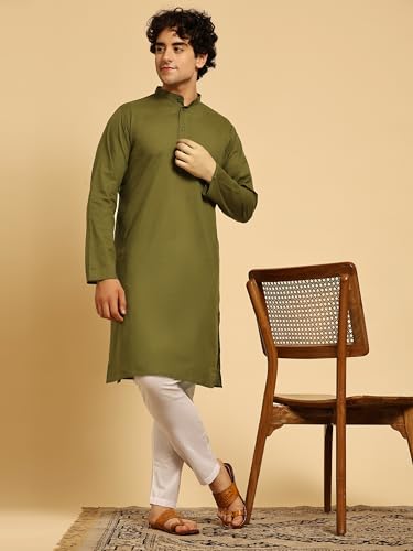 Image of SKAVIJ Men's Casual Kurta Pajama Set Regular Fit Traditional Dress Yoga Outfit