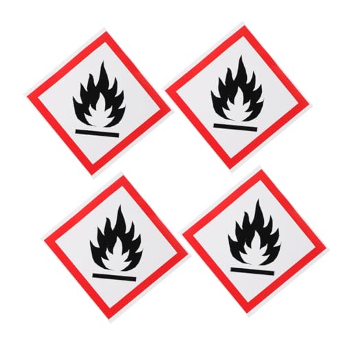 MERRYHAPY 4個防火警告 屋外用ゴミ箱向け耐候性粘着ラベル 火災危険表示 清掃