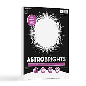 Astrobrights/Neenah Bright White Cardstock, 8.5″ x 11″, 65 lb/176 gsm, White, 75 Sheets (90905-02) – Packaging May Vary