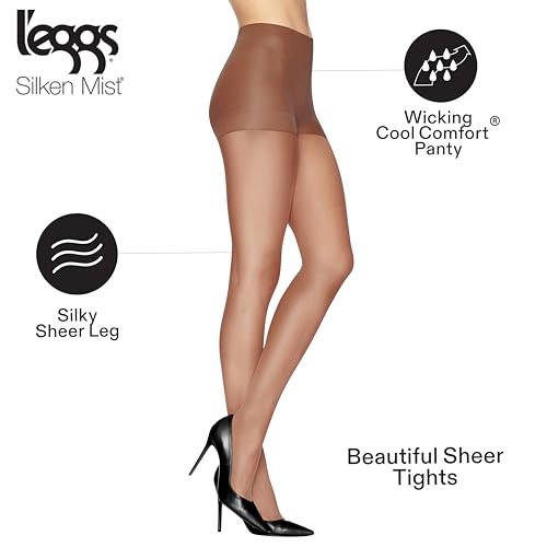 Image of L'eggs Silken Mist Silky Sheer Women's Tights, Control Top, Sheer Toe