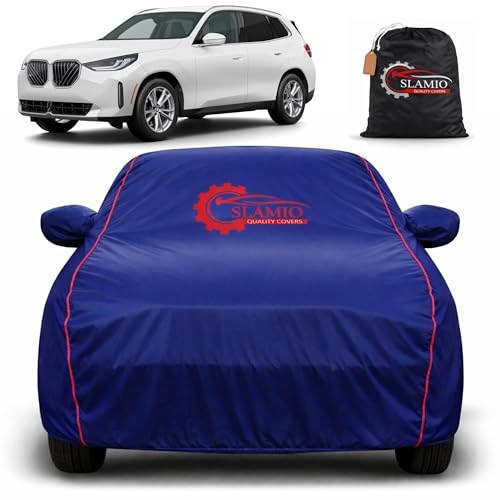 Image of Premium 100% Waterproof Car Cover for BMW X3 | All-Weather, UV & Dust Protection | Heavy-Duty 3-Layer Fabric | Custom Fit with Mirror & Antenna Pockets | Navy Blue