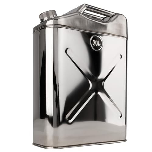 Swiss Link Stainless Steel Water Can 20L Portable Water Storage Container 5 Gallon Jug for Camping Emergency Storage and Outdoor Activities