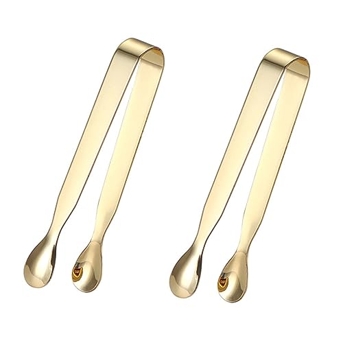 HOLIDYOYO Set of 2 Sugar Cube Holders Stainless Steel Ice Tong for Buffet Bbq Kitchen Use