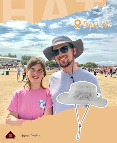 Image of Home Prefer UPF 50+ Men's Sun Hat Wide Brim Bucket Hat UV Protection Hat for Mens Womens Beach Safari Gardening Golf Fishing